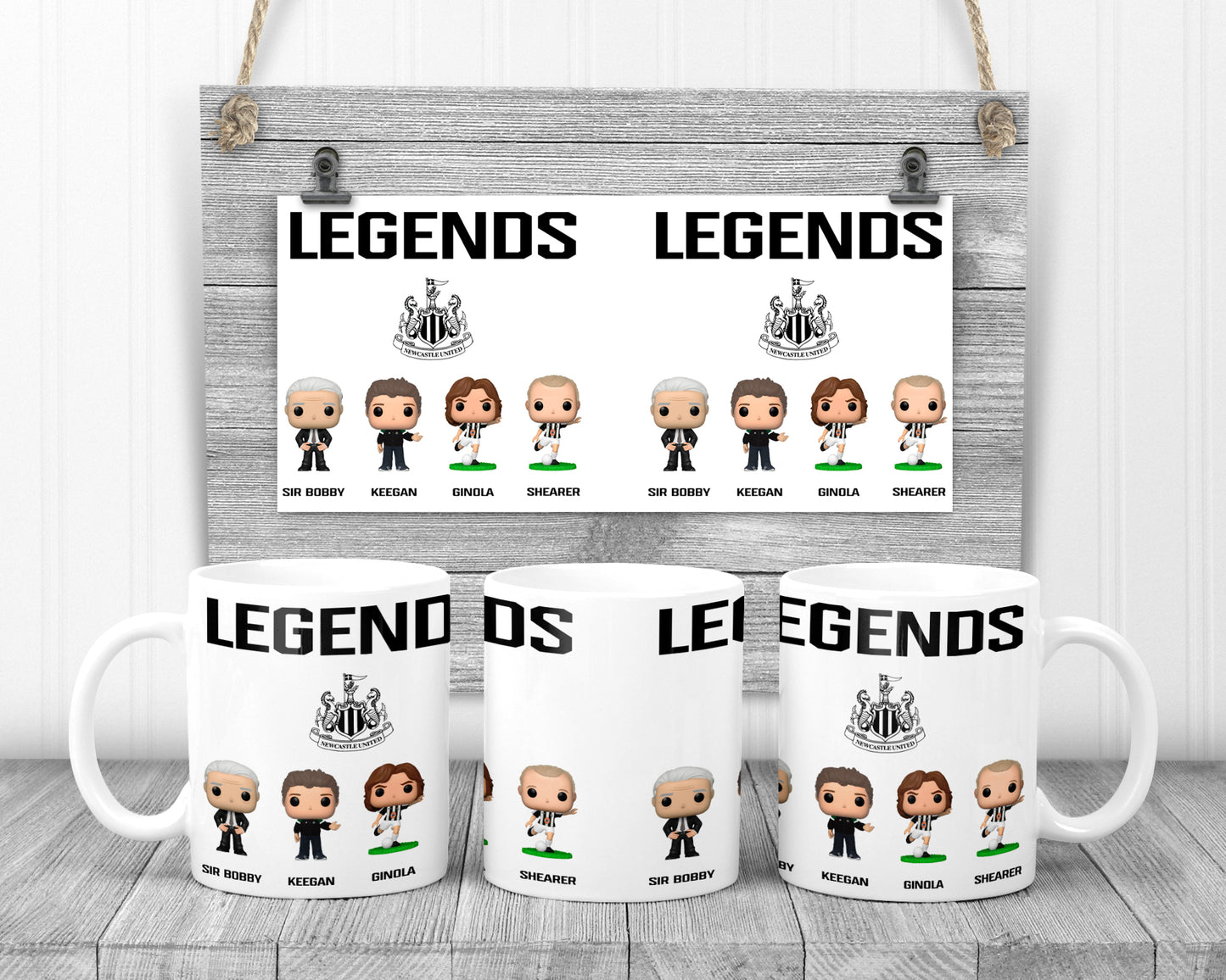 The Legends Sir Bobby, Keegan, Ginola and Shearer Mug