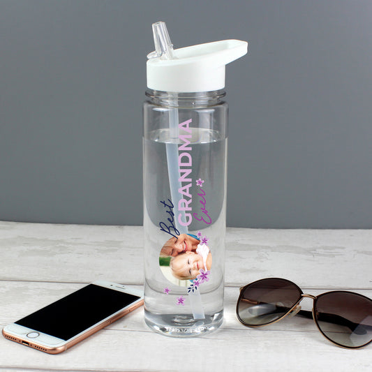 Personalised Floral Best Ever Photo Upload Water Bottle