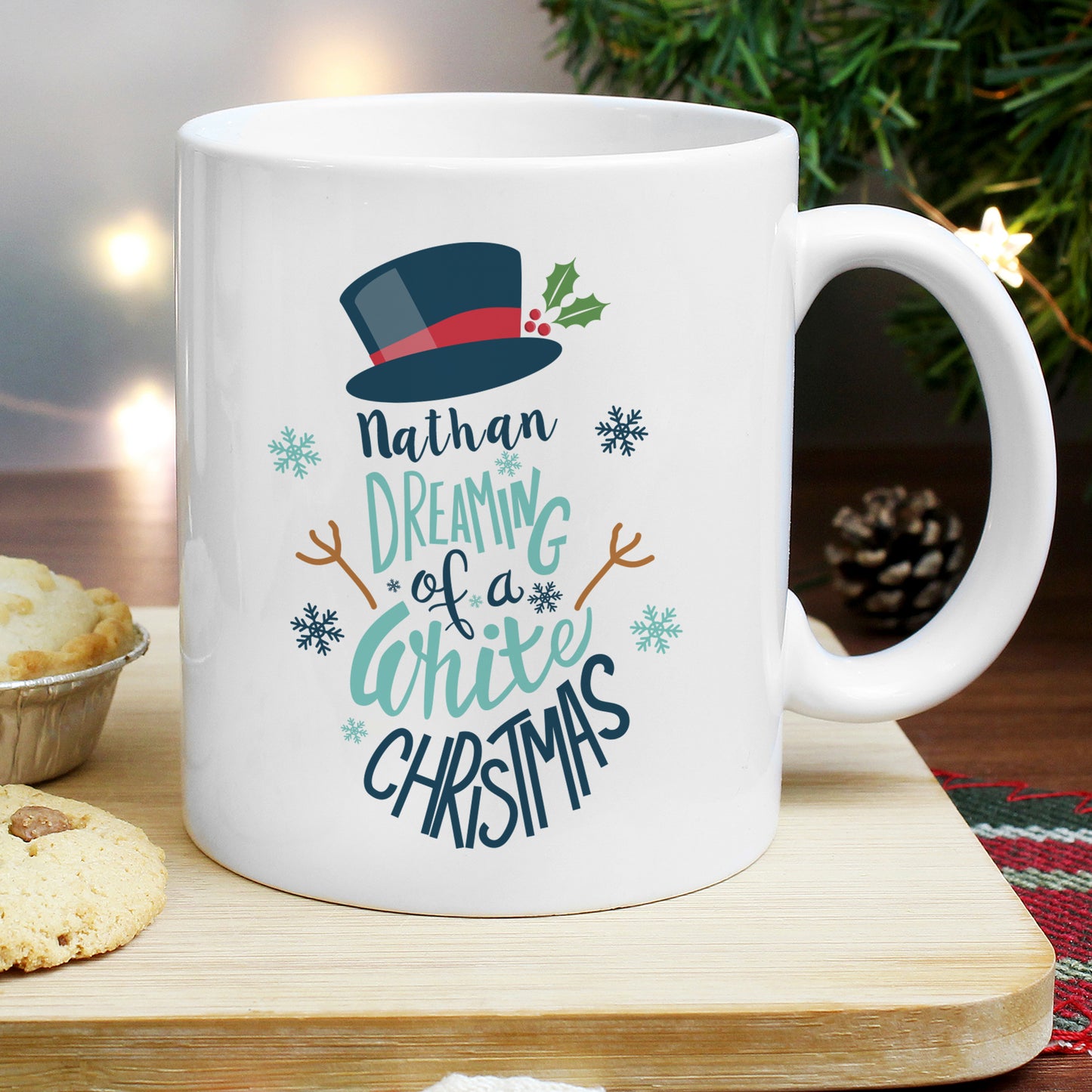 Personalised White Christmas Mug