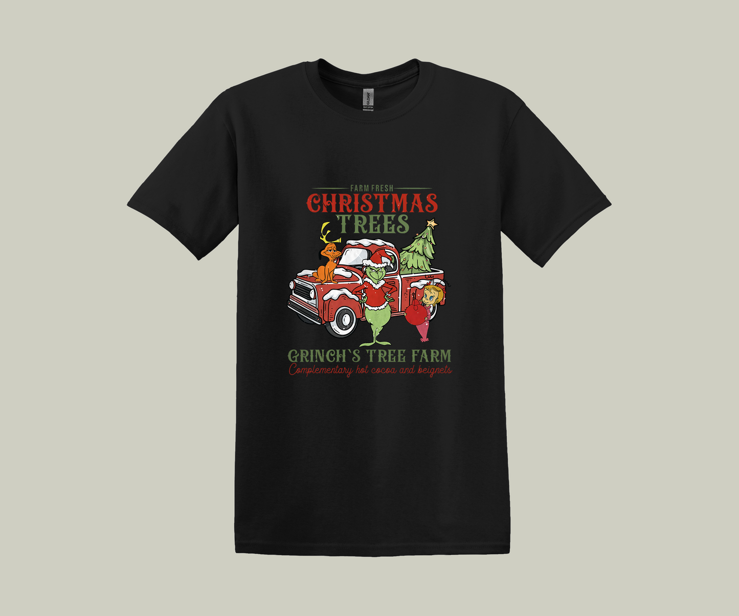 Grinch Christmas Tree Farm, It's Christmas Funny Printed Novelty T-Shirt