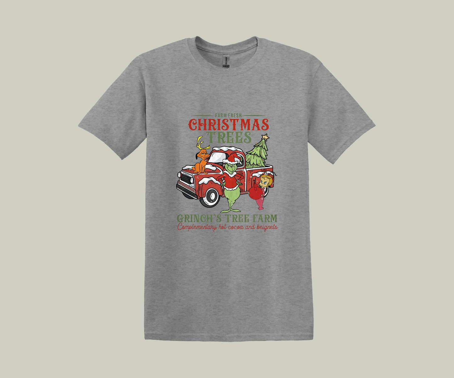 Grinch Christmas Tree Farm, It's Christmas Funny Printed Novelty T-Shirt