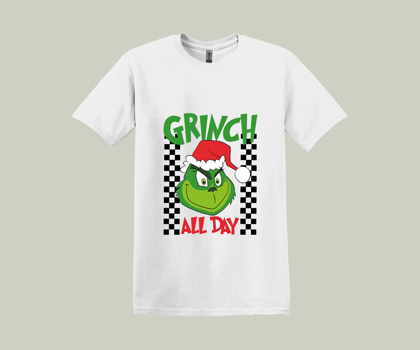 Grinch All Day, It's Christmas Funny Printed Novelty T-Shirt