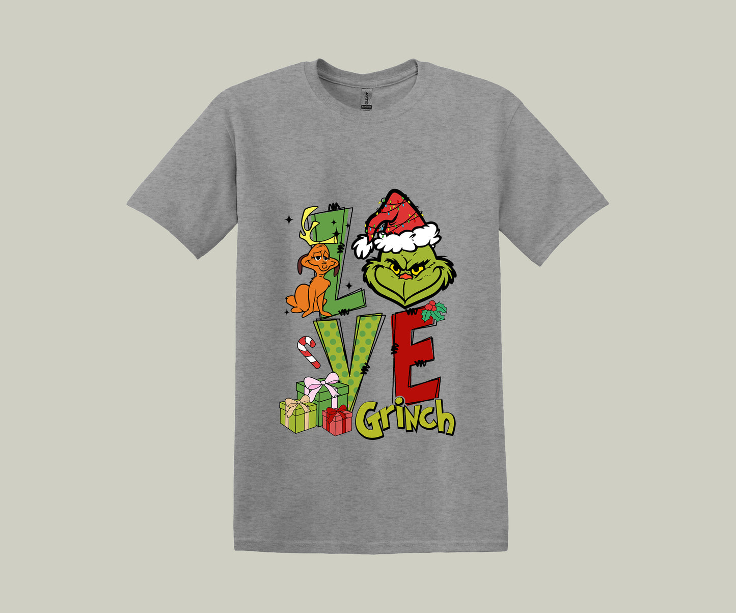 Grinch Big Love, It's Christmas Funny Printed Novelty T-Shirt