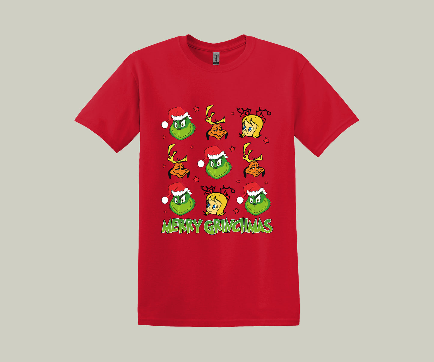 Merry Grinchmas, Grinch Characters, It's Christmas Funny Printed Novelty T-Shirt