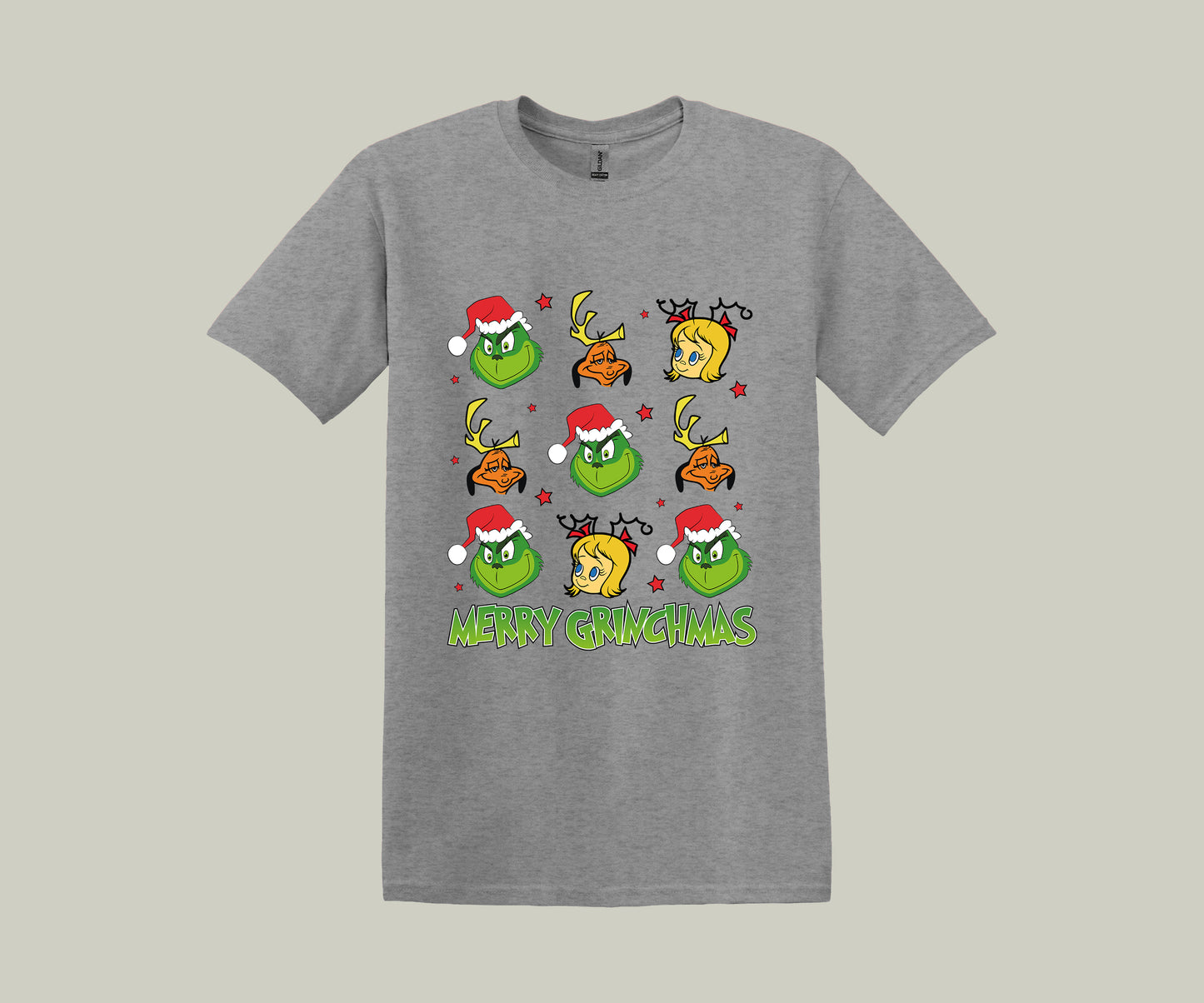 Merry Grinchmas, Grinch Characters, It's Christmas Funny Printed Novelty T-Shirt