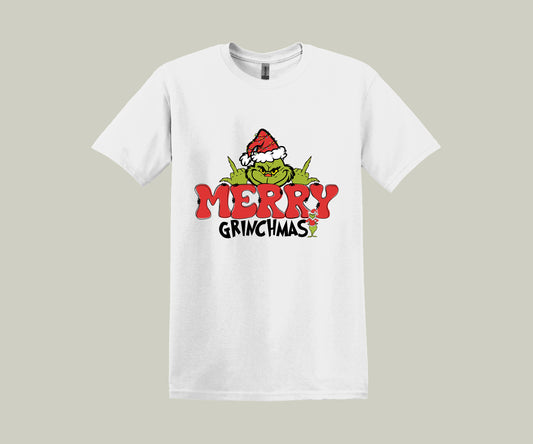 The Big Grinch, Merry Grinchmas, It's Christmas Funny Printed Novelty T-Shirt