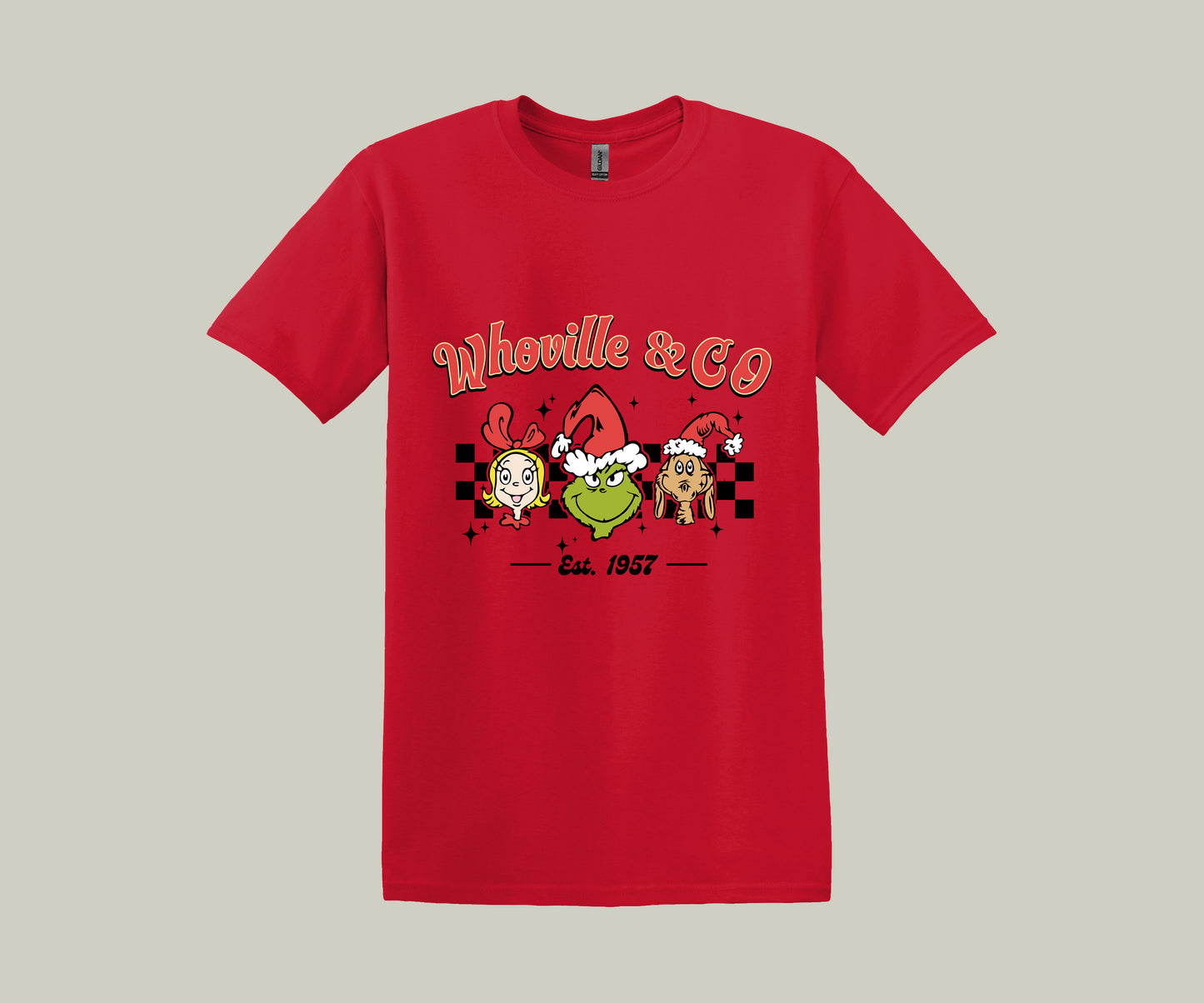 The Grinch Whoville & Co Characters, Christmas Funny Printed Novelty T-Shirt