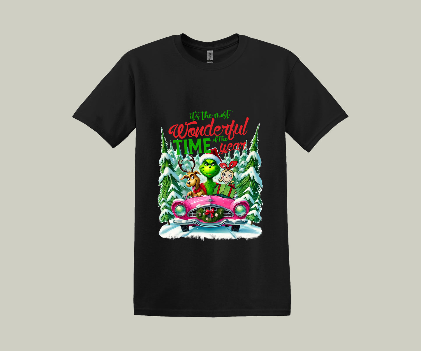 The Grinch Characters, It's The Most Wonderful Time Of The Year, Christmas Funny Printed Novelty T-Shirt