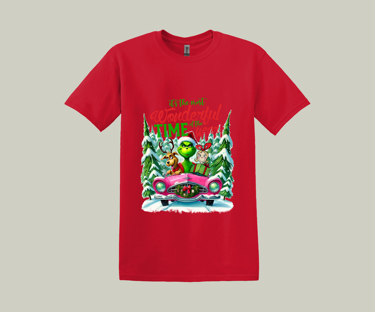 The Grinch Characters, It's The Most Wonderful Time Of The Year, Christmas Funny Printed Novelty T-Shirt