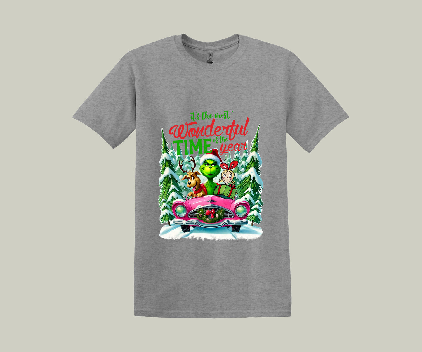 The Grinch Characters, It's The Most Wonderful Time Of The Year, Christmas Funny Printed Novelty T-Shirt