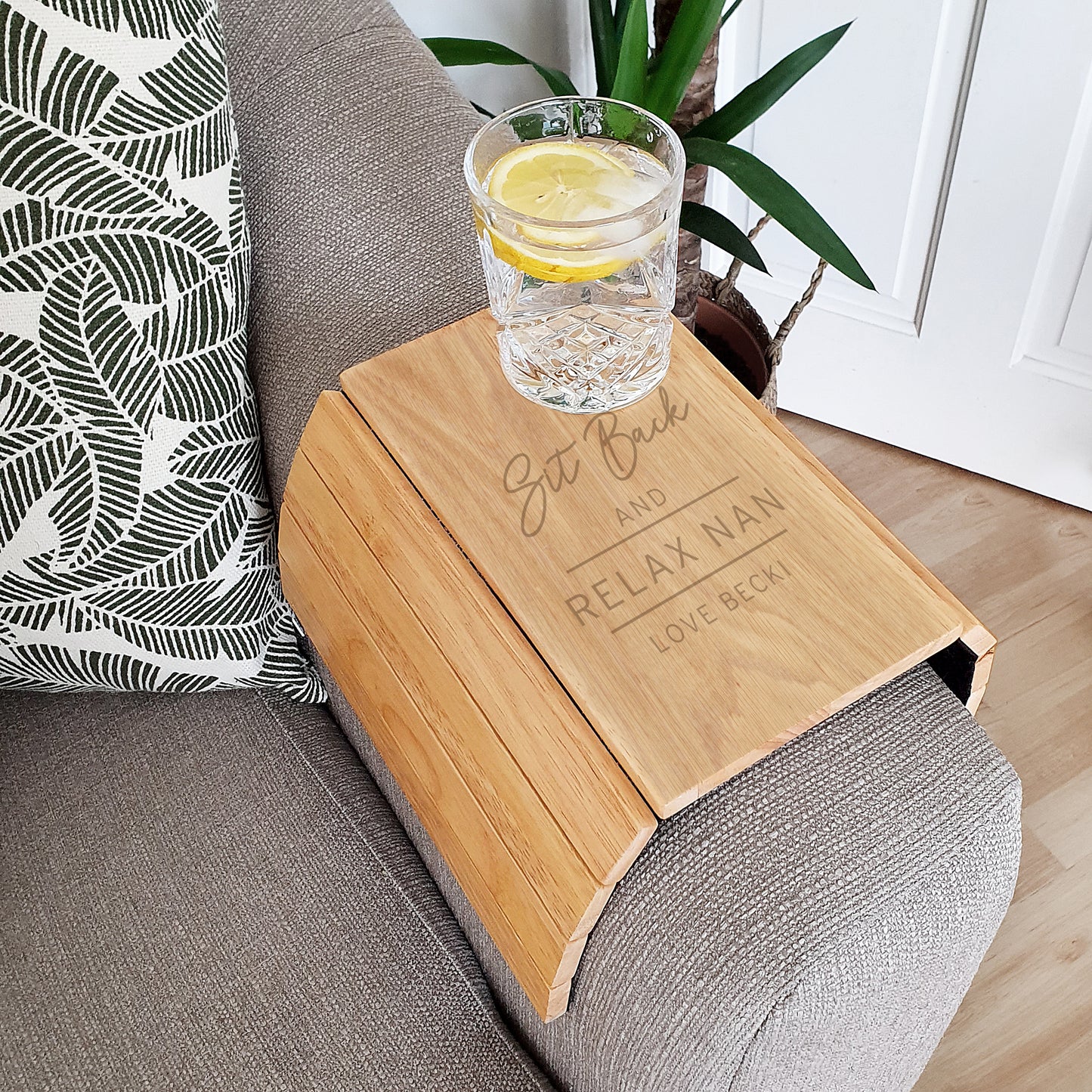 Personalised Classic Wooden Sofa Tray