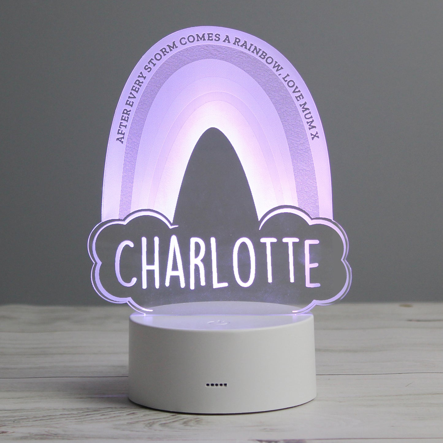 Personalised Rainbow LED Colour Changing Night Light