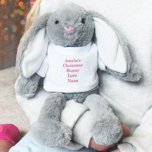 Personalised Christmas Bunny Rabbit - Red