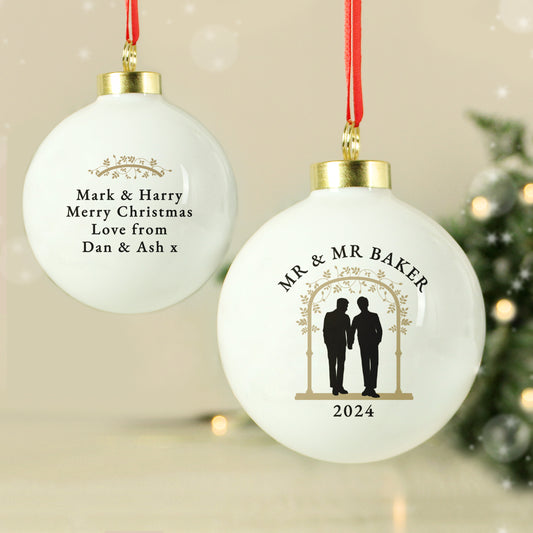 Personalised Mr & Mr Bauble