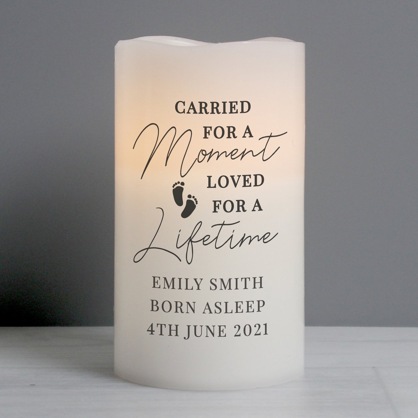 Personalised Carried For A Moment Led Candle