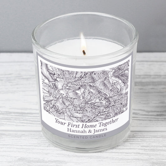 Personalised 1805 - 1874 Old Series Map Compass Scented Jar Candle