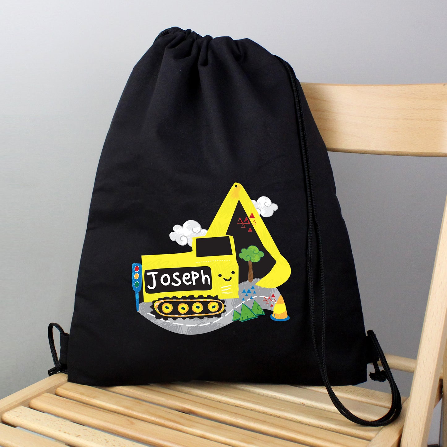 Personalised Digger Black Kit Bag