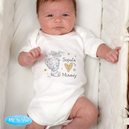 Personalised Tiny Tatty Teddy I Heart 0-3 Months Baby Vest