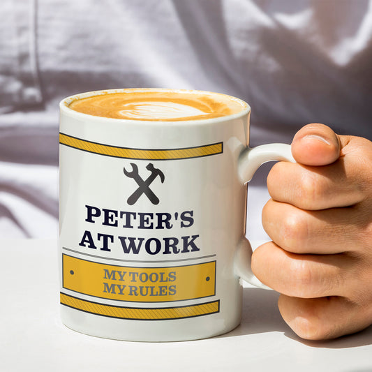 Personalised Man At Work Mug