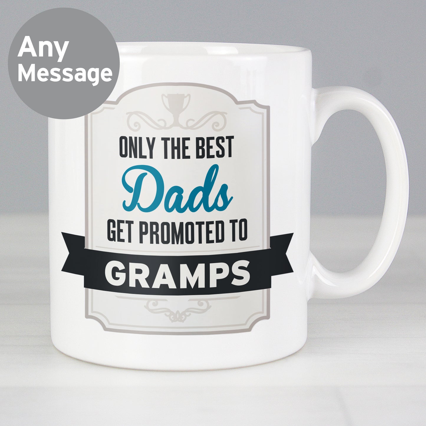 Personalised Best Dads Get Promoted to Mug