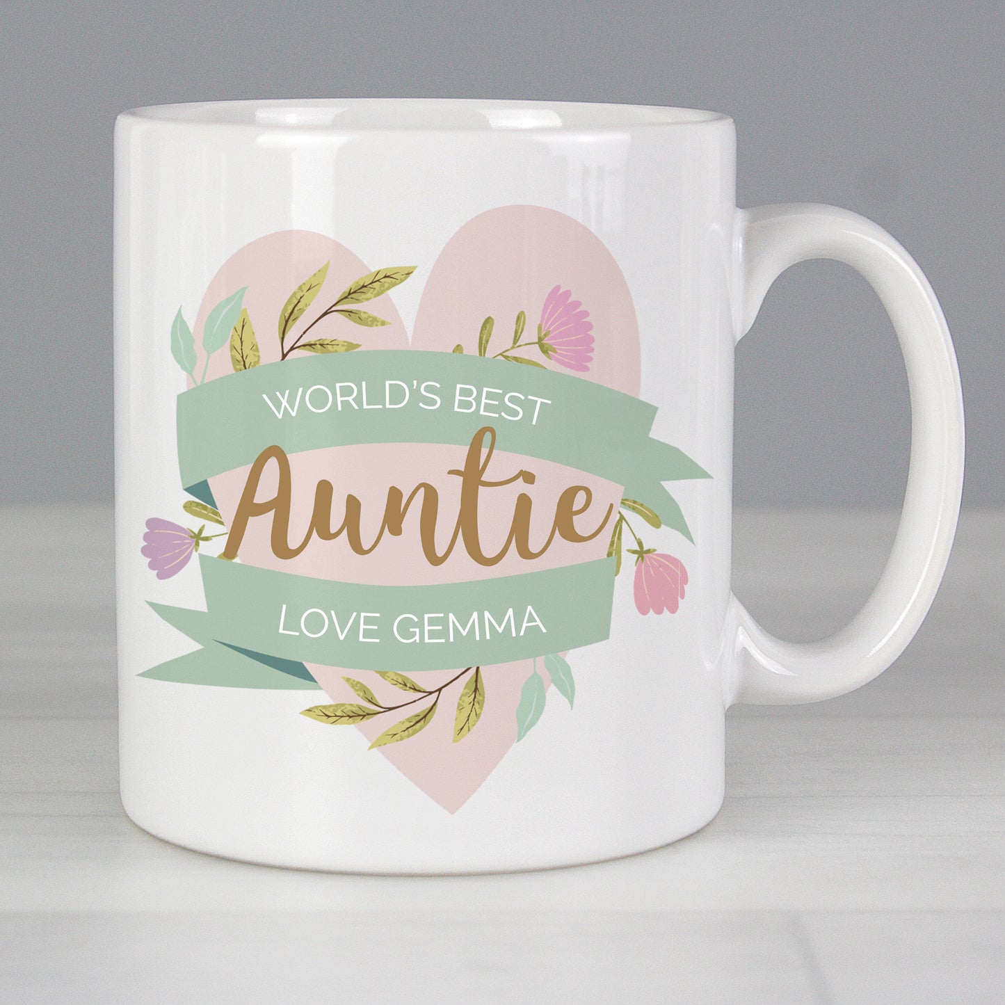 Personalised Floral Heart Mug