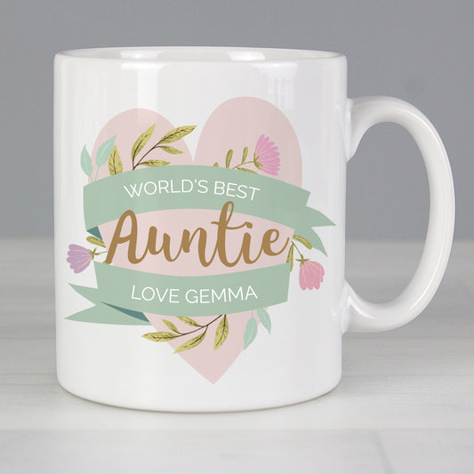 Personalised Floral Heart Mug