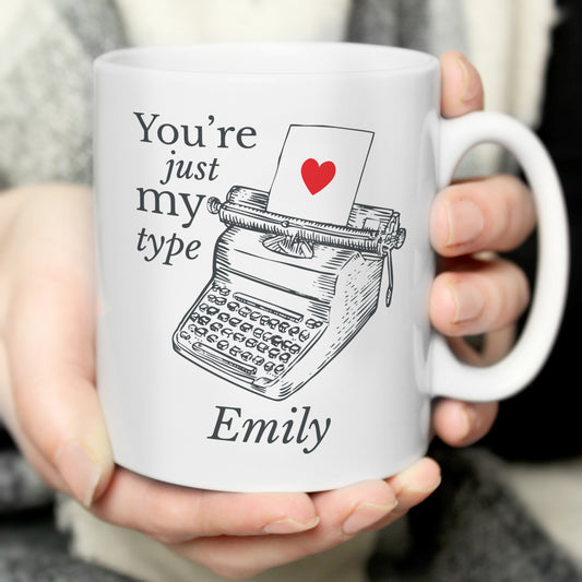 Personalised Just My Type Valentines Mug