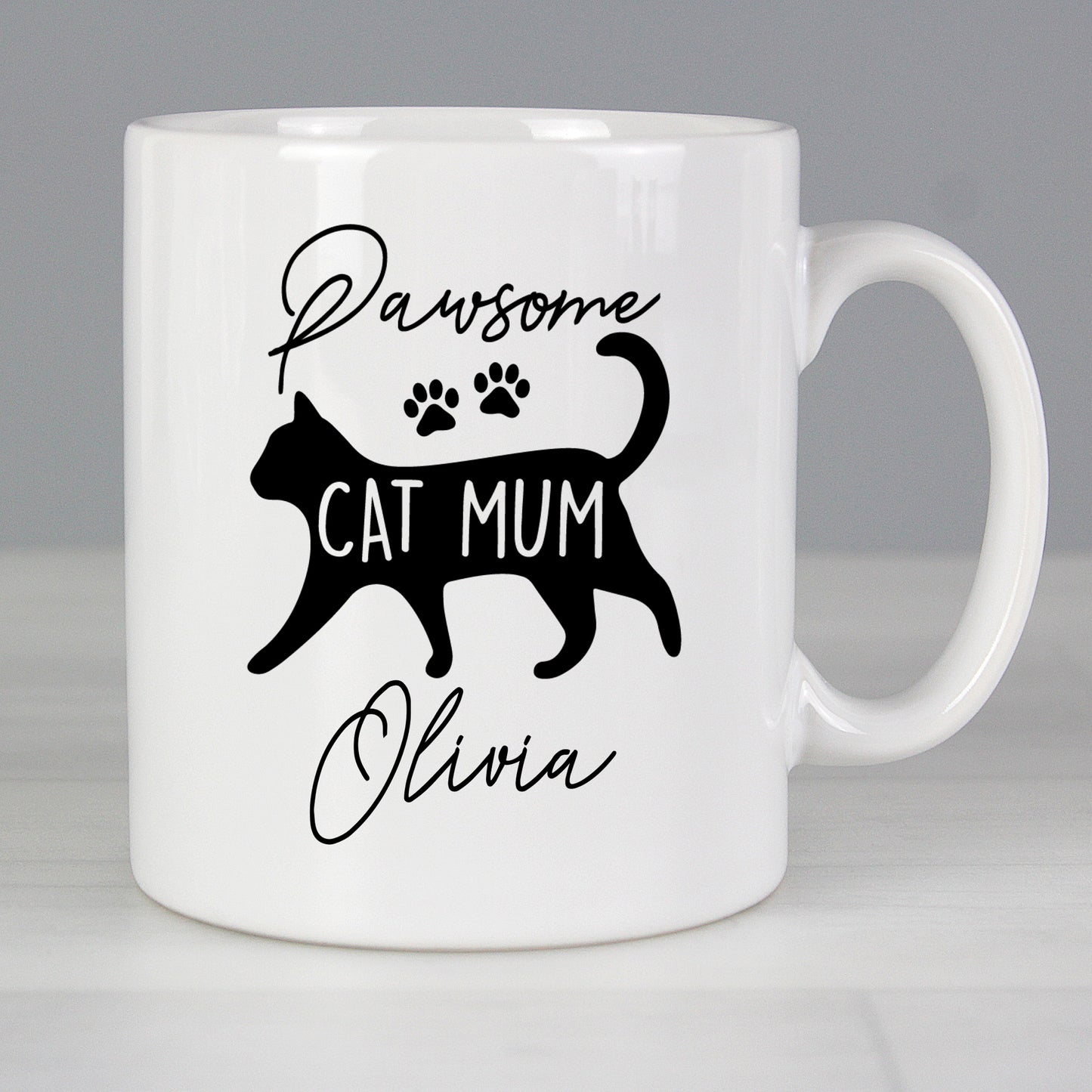 Personalised Pawsome Cat Mum Mug