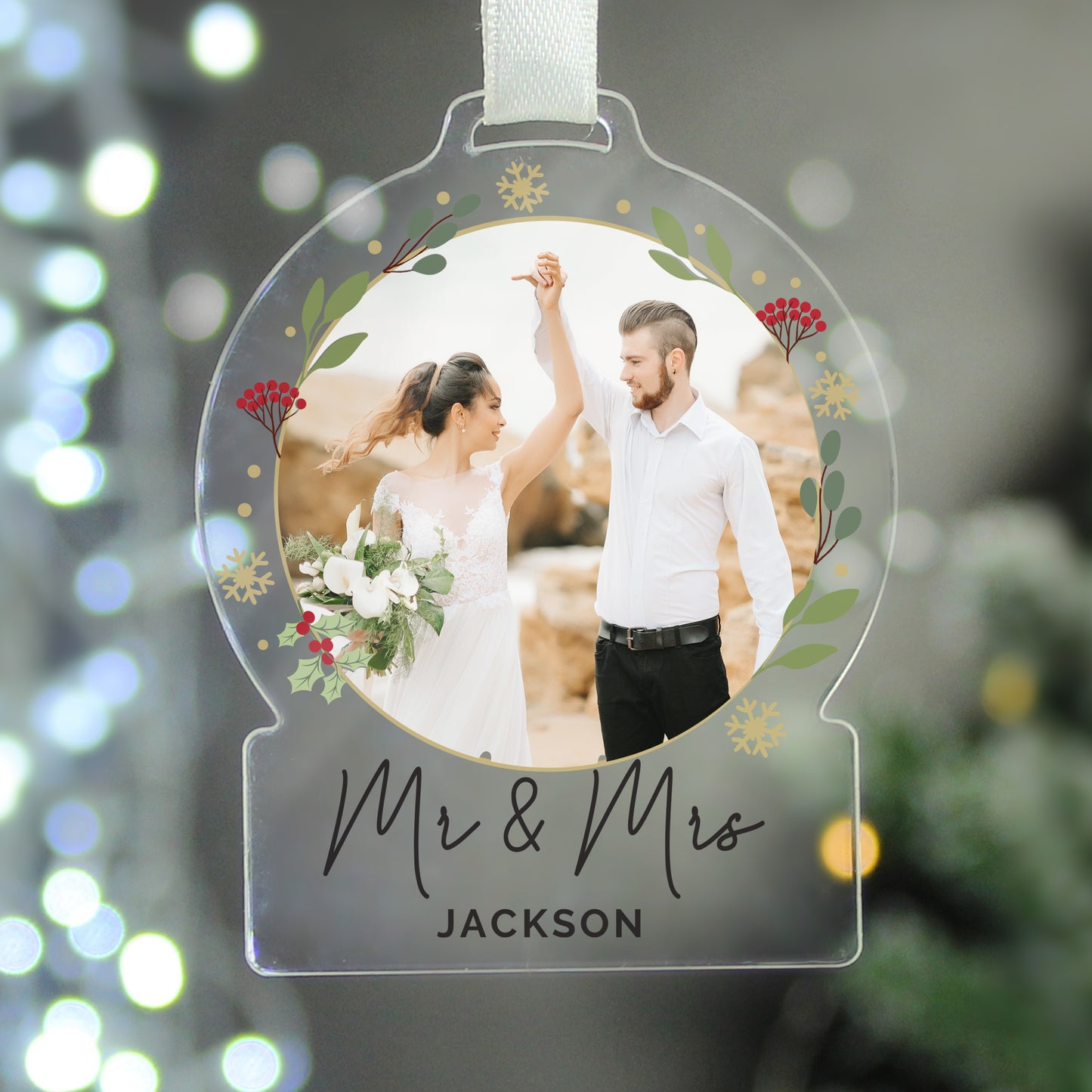 Personalised Photo Upload Acrylic Christmas Decoration