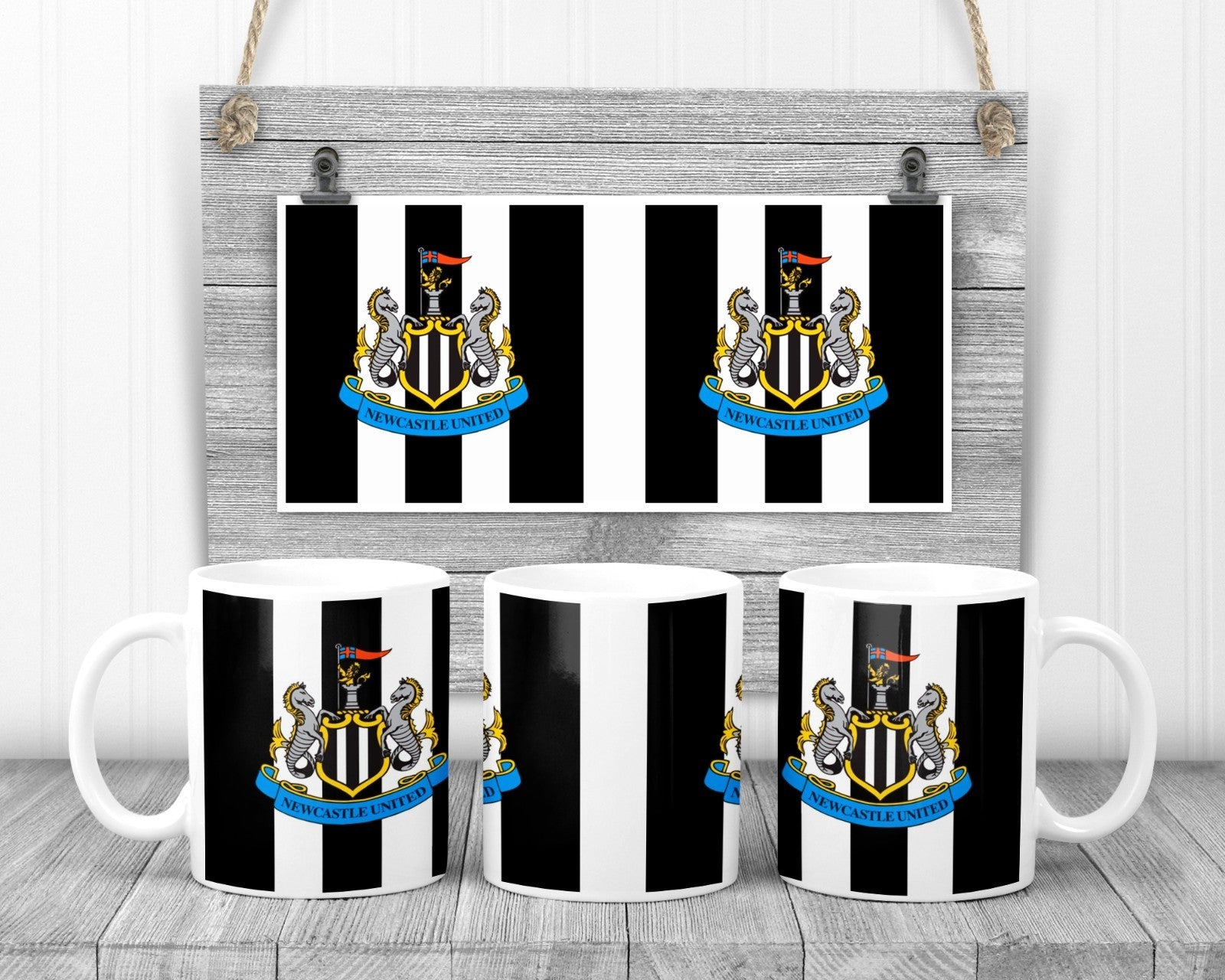 Black and White Footy Mug, 11oz Ceramic Cup, Footy Fan Gift