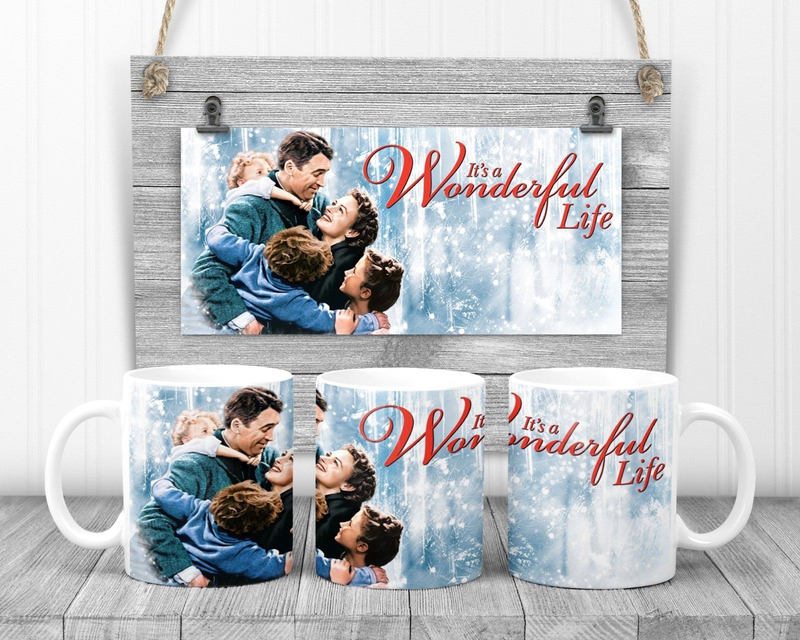 Classic It's A Wonderful Life Christmas Mug, 11oz Ceramic Cup,  Movie Gift