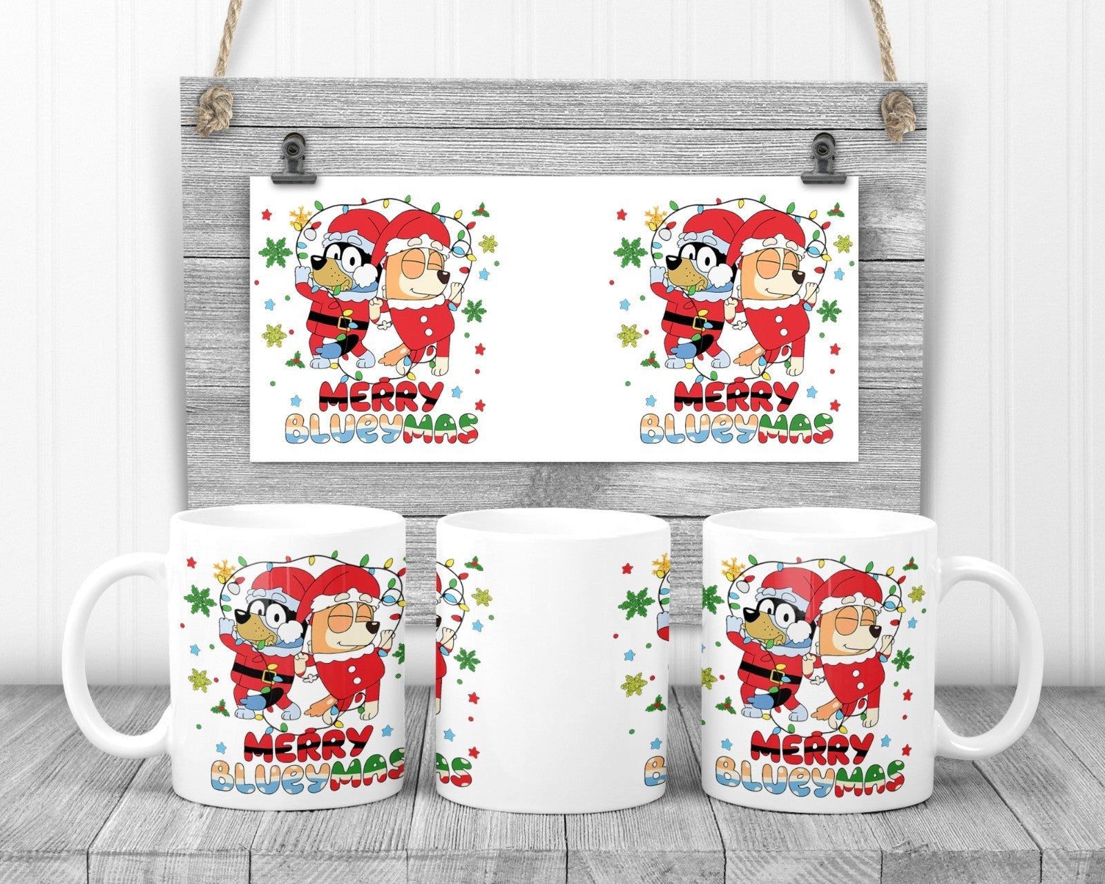 Bluey Christmas Mug 1, 11oz Ceramic Cup, Kids Fun Gift