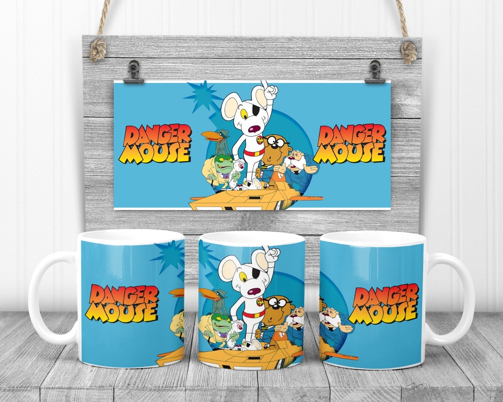 Dangermouse and Penfold Mug, 11oz Ceramic Cup, Cult TV Gift