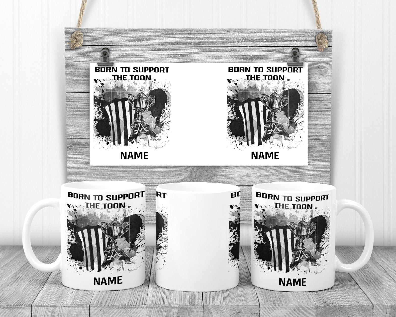 Born To Support The Toon Mug, 11oz Ceramic Cup, Newcastle upon Tyne Gift