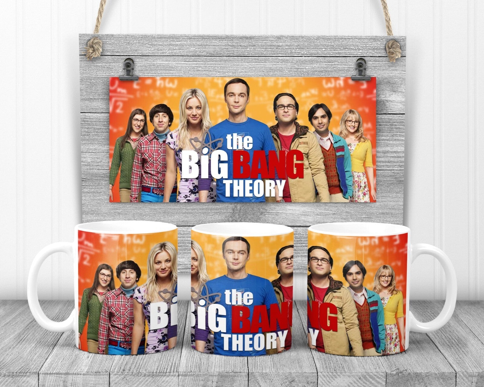 Big Bang Theory Cast Mug, 11oz Ceramic Cup, TV Show Fan Gift,