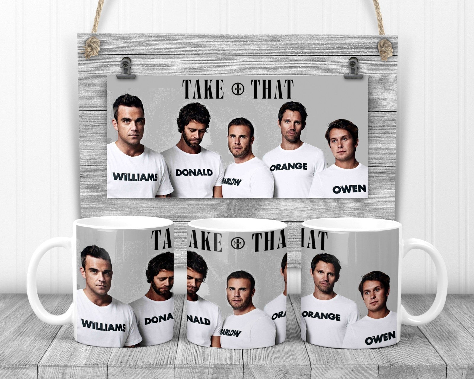 Take That Music Group Mug, 11oz Ceramic Cup, Music Fan Gift