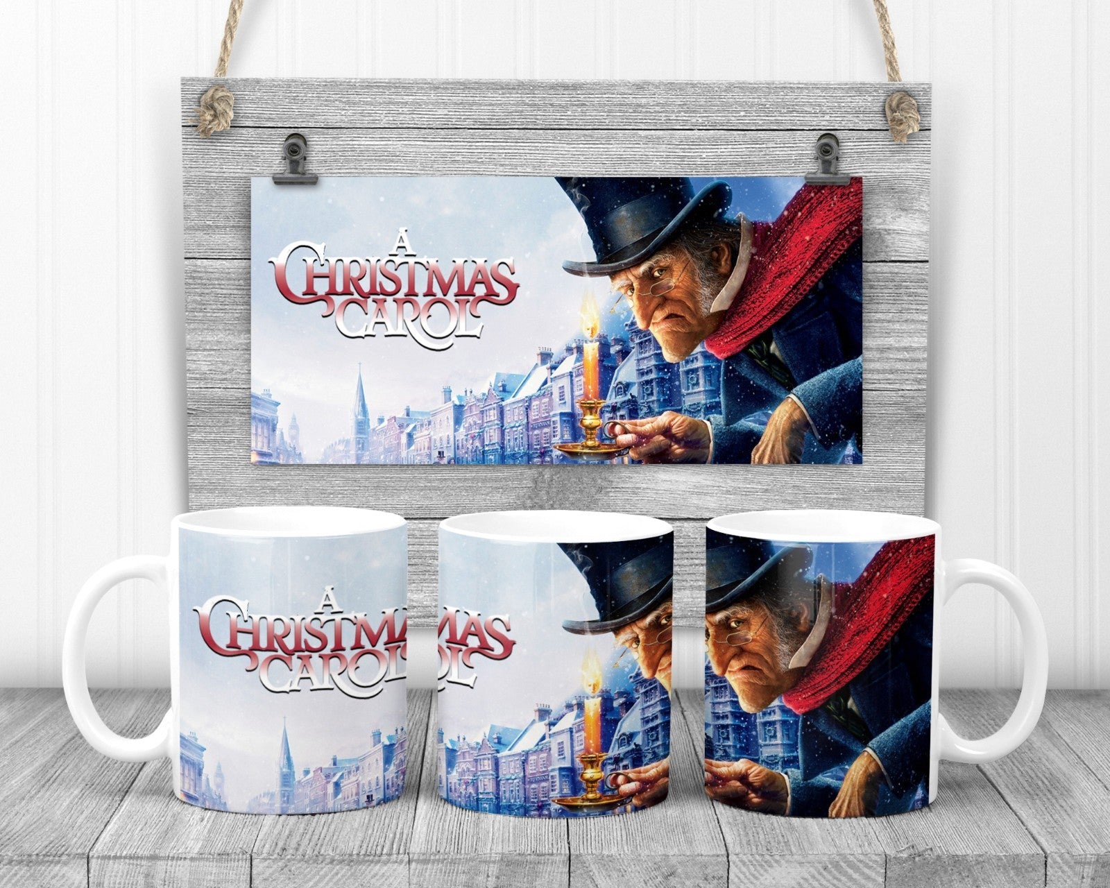 Classic A Christmas Carol Mug, 11oz Ceramic Cup,  Movie Gift