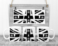 Black & White Union Jack Dad Mug, 11oz Ceramic Cup, Family Gift
