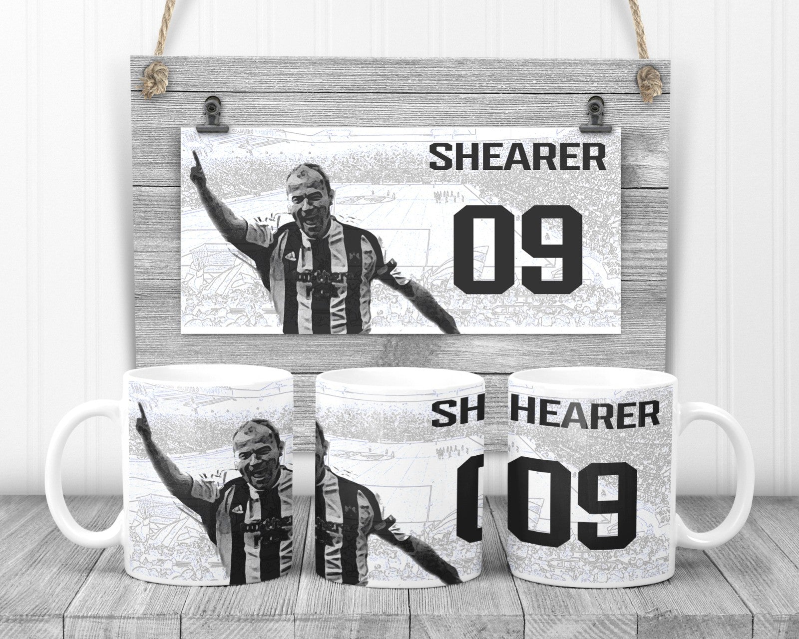 Shearer Newcastle's Local Hero Mug, 11oz Ceramic Cup, Local Footy Celebrity Gift