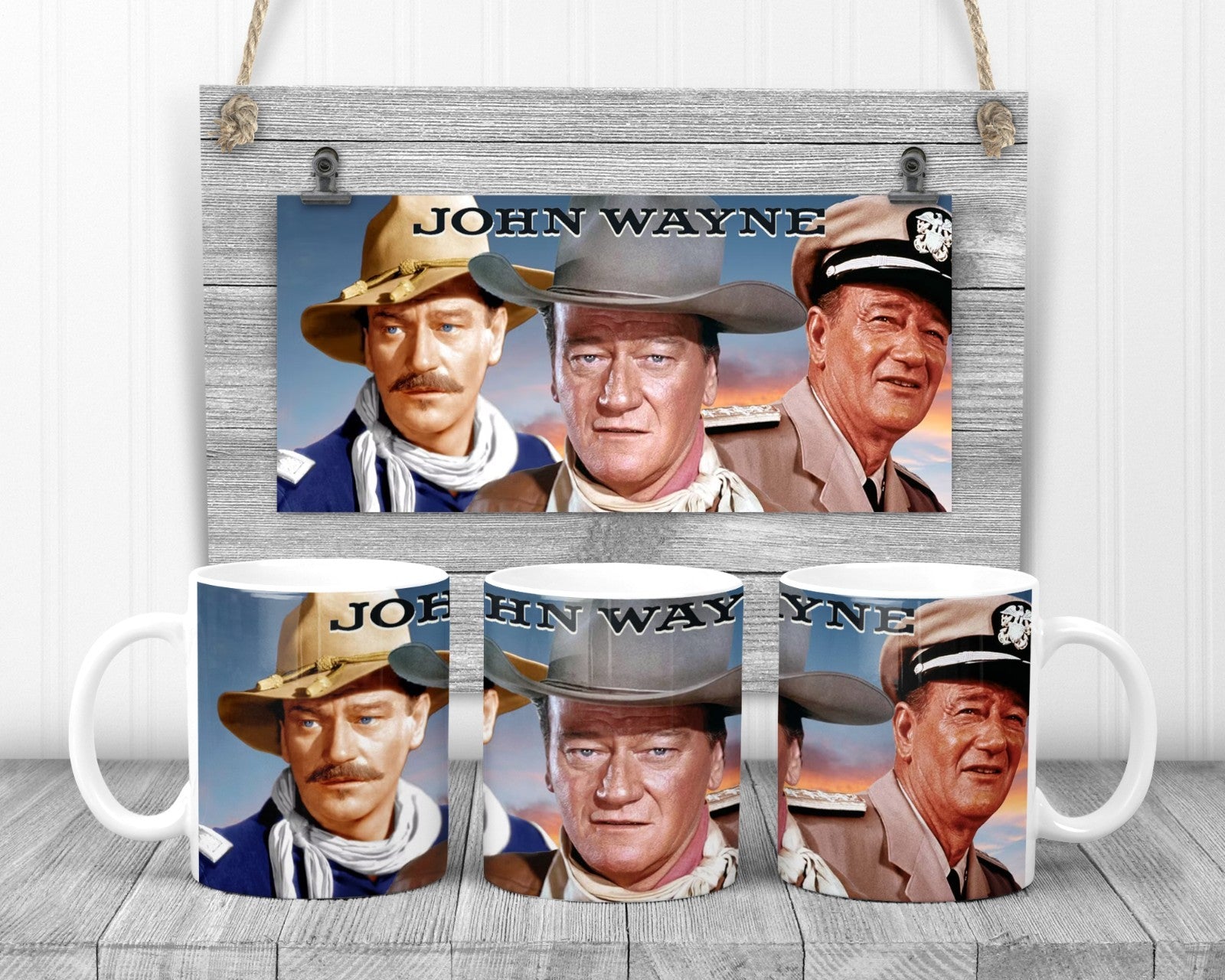 John Wayne Mug,  11oz Ceramic Cup, TV Show Fan Gift, Canny Design