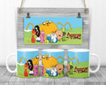 Adventure Time Characters Mug,  11oz Ceramic Cup, TV Show Fan Gift,
