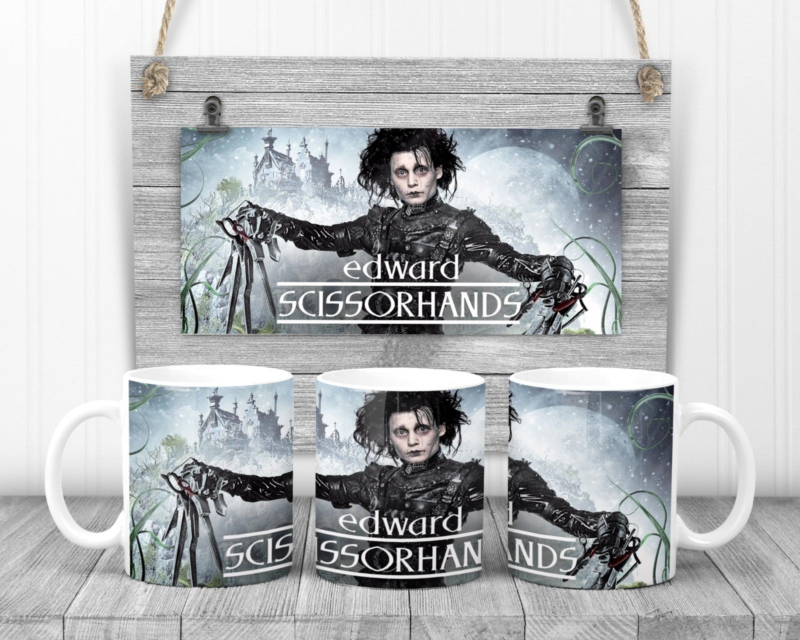 Edward Scissor Hands Movie Mug, 11oz Ceramic Cup, Classic Movie Gift