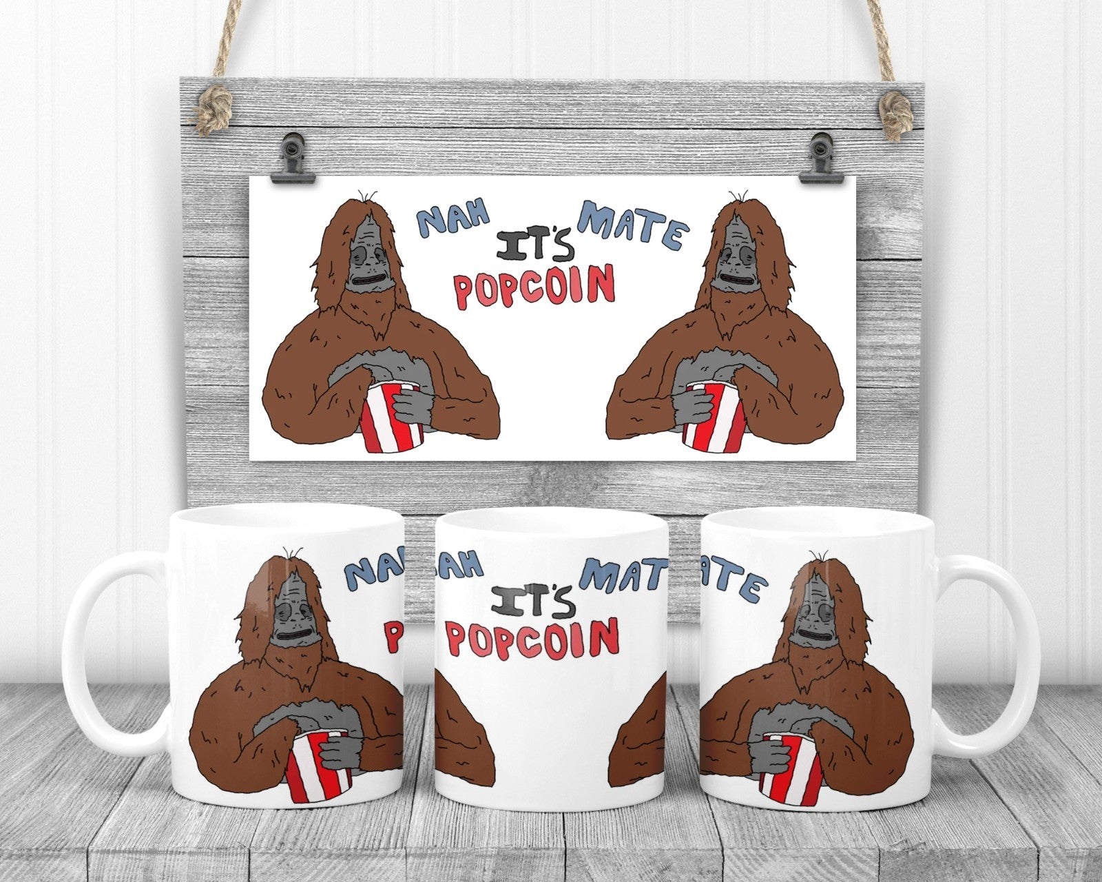 Sassy Popcoin Mug, 11oz Ceramic Cup, Big les Show Fan Gift,