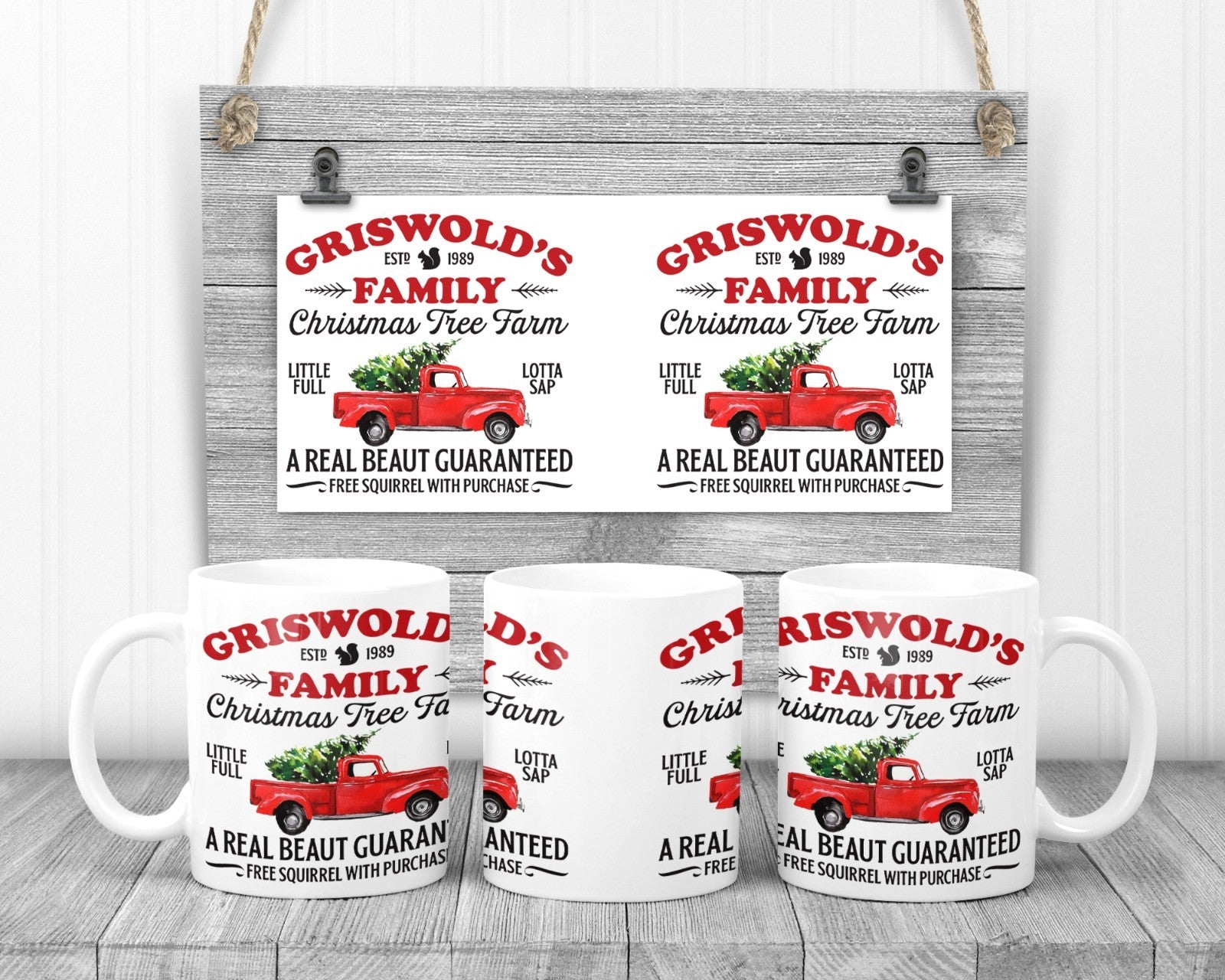 Griswolds Family Tree Farm Christmas Mug, 11oz Ceramic Cup,  Movie Fan Gift,