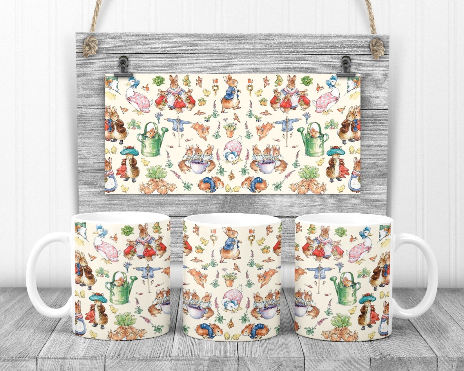 Beatrix Potter Garden Mix Mug, 11oz Ceramic Cup, Lake District Gift