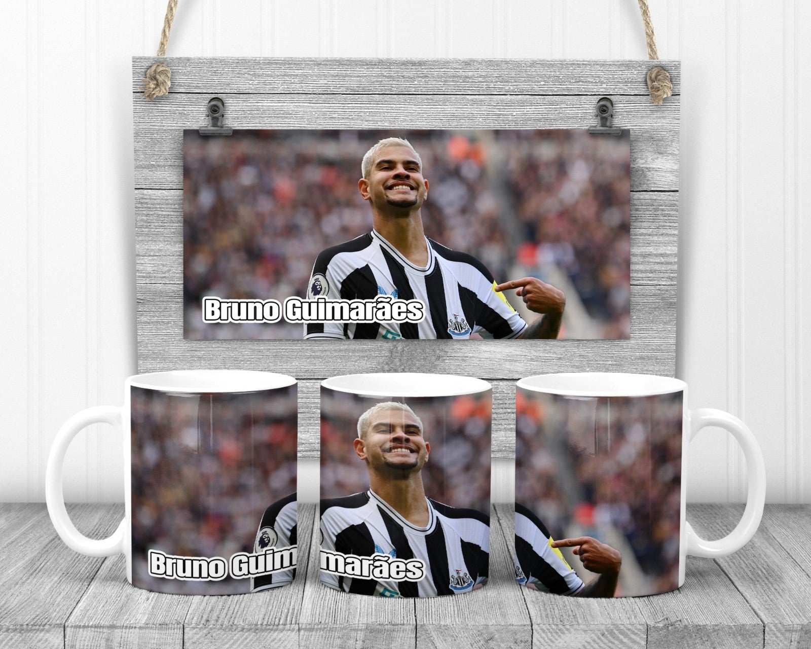 Bruno Guimarães Mug, 11oz Ceramic Cup, Footy Fan Gift