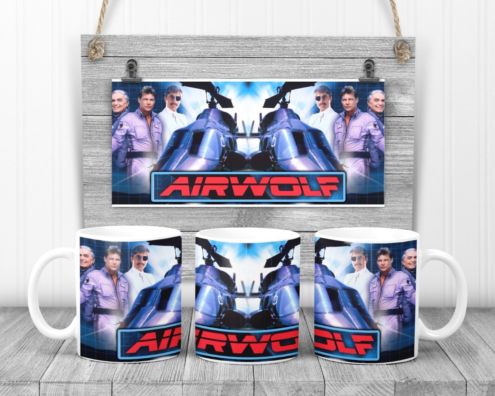 Airwolf TV Retro Mug, 11oz Ceramic Coffee Mug, Funny Gift, Canny Gifts Design