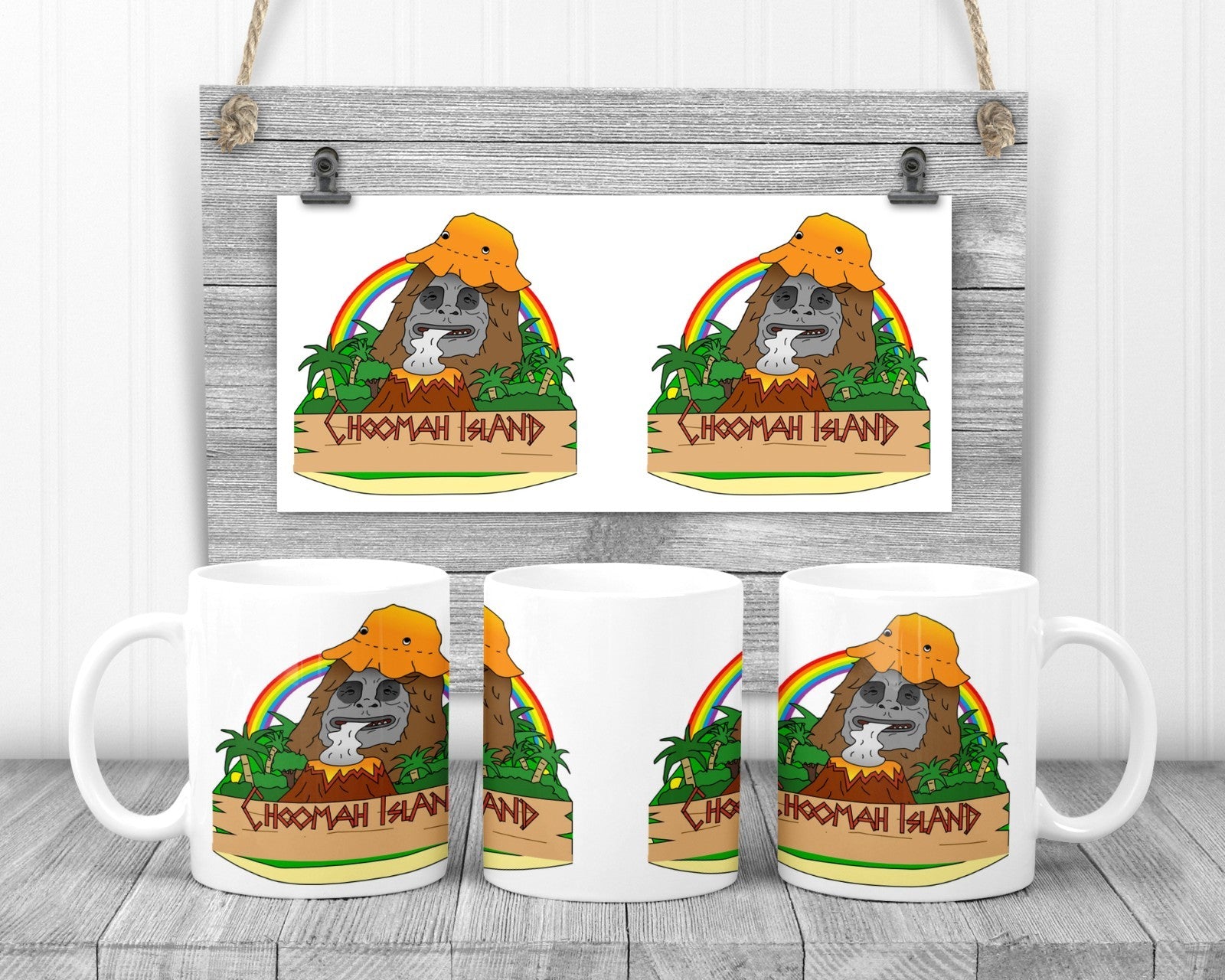 Sassy Choomah Island Mug, 11oz Ceramic Cup, Big les Show Fan Gift,