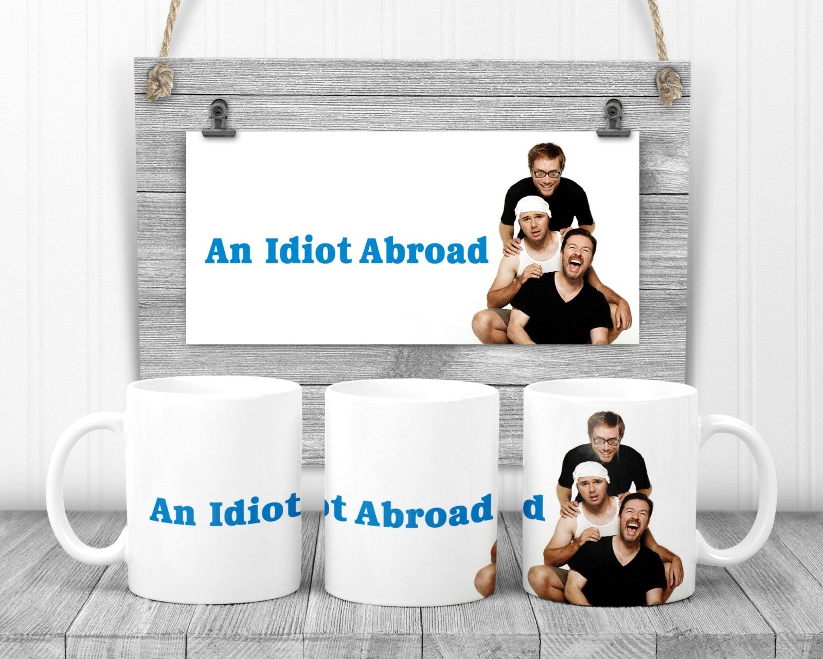 An Idiot Abroad Comedy Mug, 11oz Ceramic Cup, TV Fan Gift,