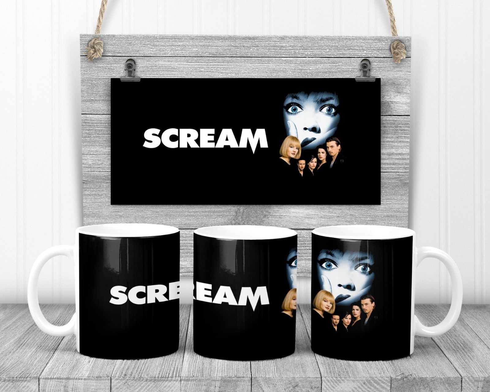 The Scream Movie Mug, 11oz Ceramic Cup, Movie Fan Gift.